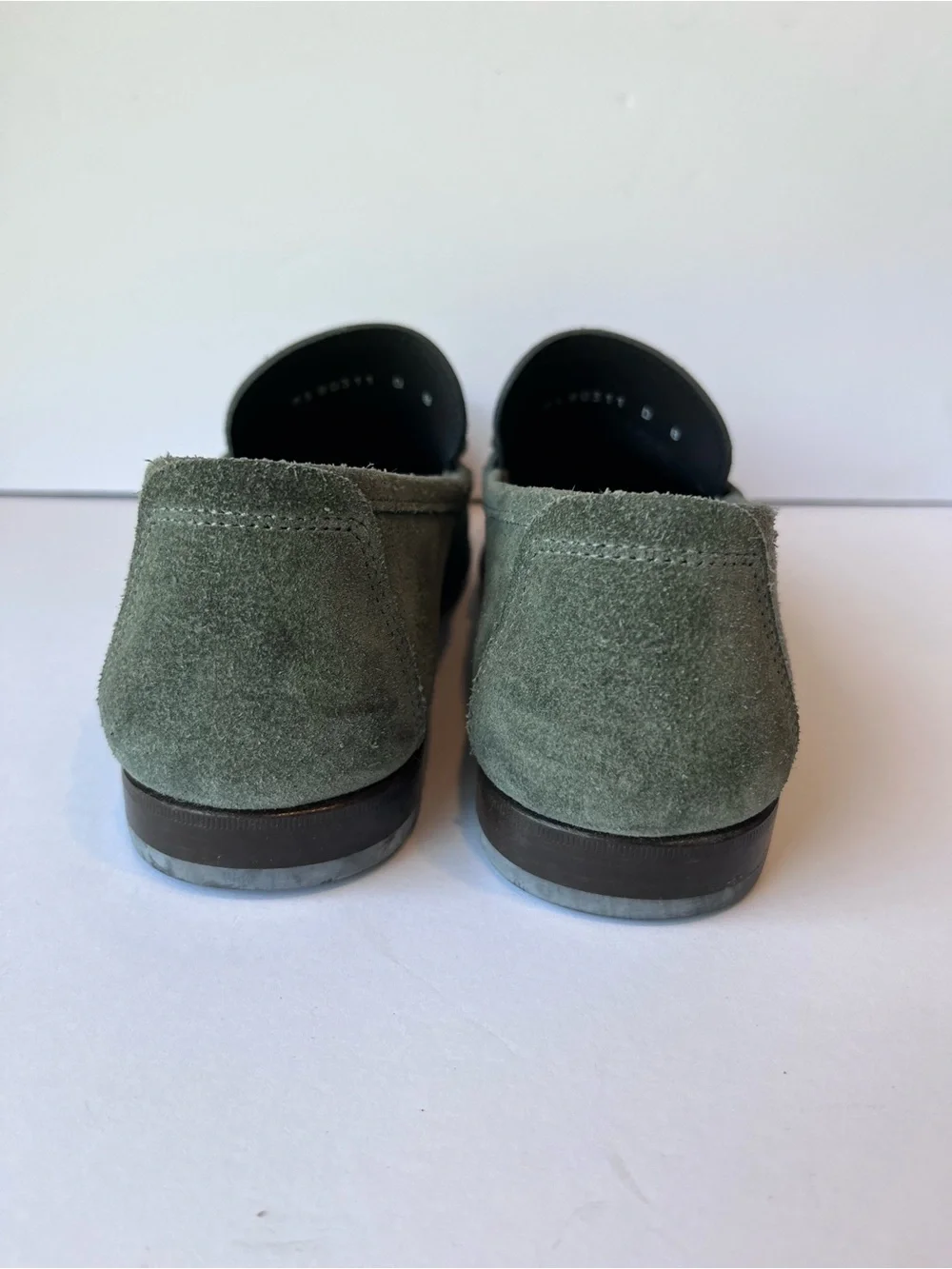 Salvatore Ferragamo Gancini Buckle Green Suede Loafers